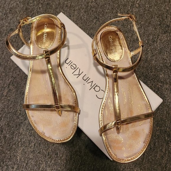 Kelvin Klein Metallic Sandals - Picture 1 of 4